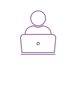 Intepros Icon of person sitting in front of a laptop